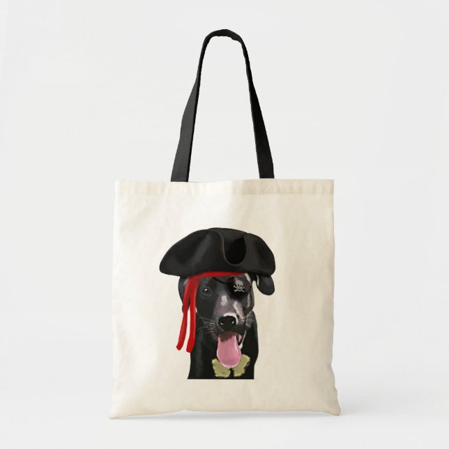 Bolso De Tela Pirata de Labrador Negro (Frente)