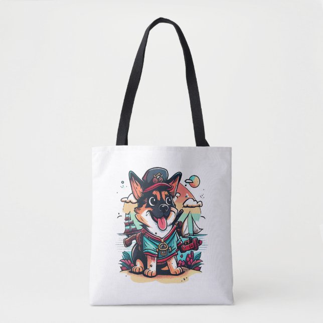 Bolso De Tela Pirata de perro pastor alemán (Anverso)