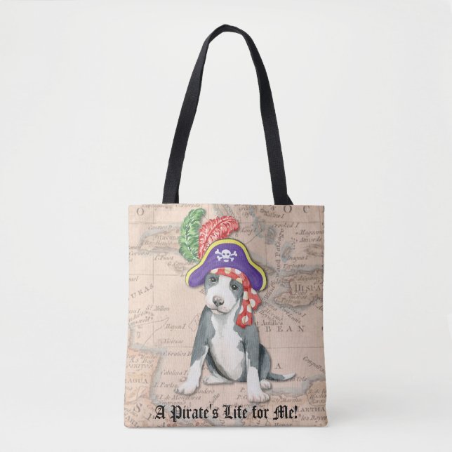 Bolso De Tela Pirata Pit Bull Terrier (Anverso)