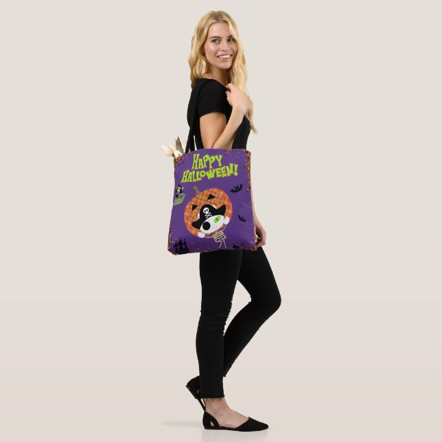 Bolso De Tela Pirata skeleton cat (Puesto)