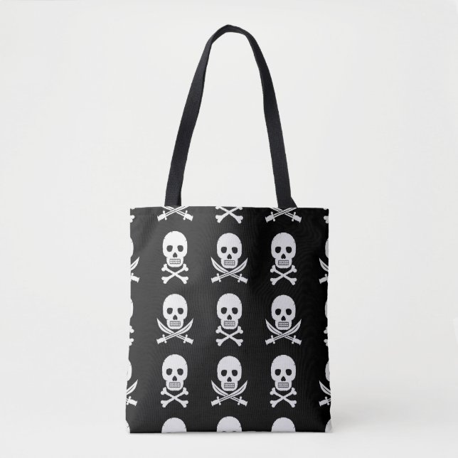 Bolso De Tela Pirata Skulls Crossbone Seless Pattern (Anverso)