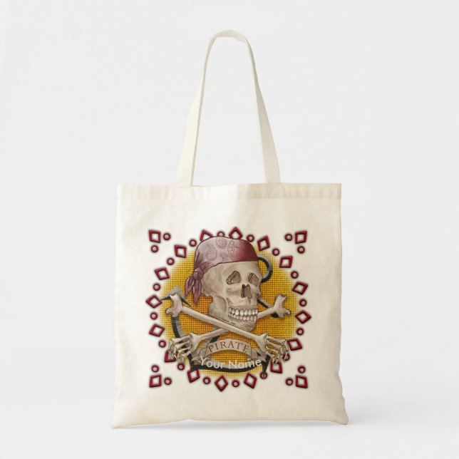 Bolso De Tela Pirate Bones Tote Bag (Frente)