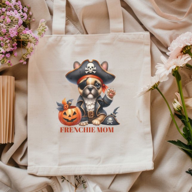Bolso De Tela Pirate French Bulldog Halloween Frenchie Mom (Subido por el creador)