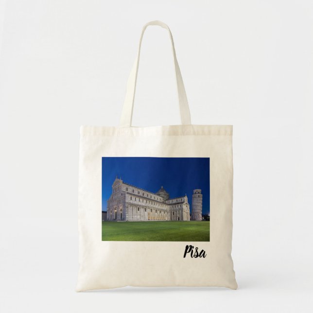 Bolso De Tela Pisa Leaning Tower Night Panorama Italy Gift (Frente)