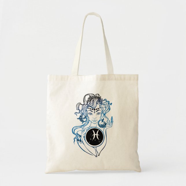 Bolso De Tela Pisces Art Deco Lady (Frente)