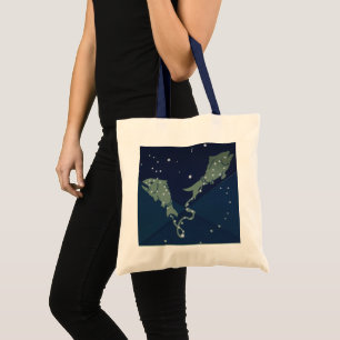 Bolso De Tela Pisces Constelación de Pescado Vintage Astrología 