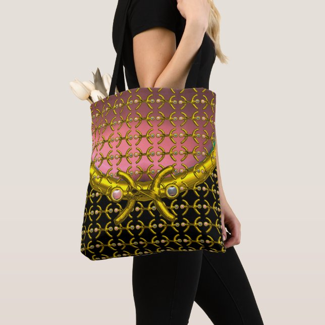 BOLSO DE TELA PISCES GOLD ZODIAC BIRREWELS DE CUMPLEAÑOS, PEARLS (Detalle)