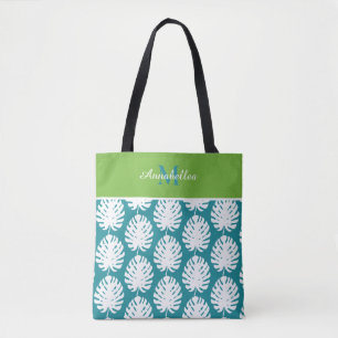 Bolso De Tela Piscina Monograma Blanco Monograma de Monstera Lea