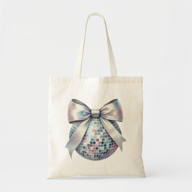 Bolso De Tela Piso de bola de disco rosa (Frente)