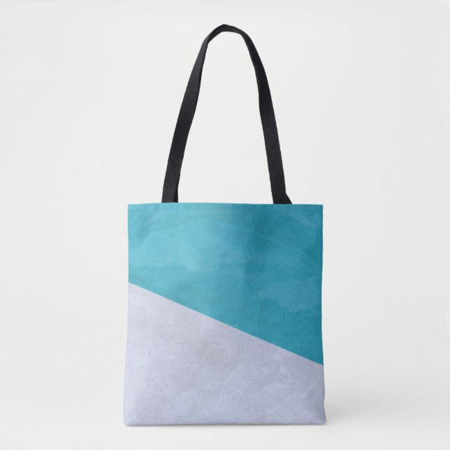 Bolso De Tela Piso gris vacío junto a la piscina (Anverso)
