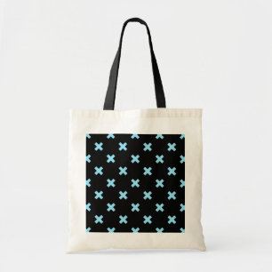 Bolso De Tela Pisos cruzados azules sobre negro