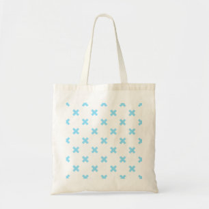 Bolso De Tela Pisos cruzados de color azul sobre blanco