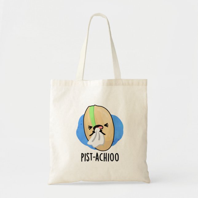 Bolso De Tela Pist-achioo Gracioso estornudo Pistachio Pun (Frente)