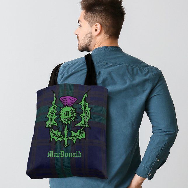 Bolso De Tela Pista escocesa sobre nombre personalizado tartán o (Subido por el creador)