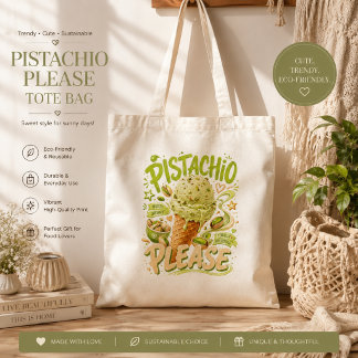Bolso De Tela "Pistachio Please" Helado Tendencia de Verano