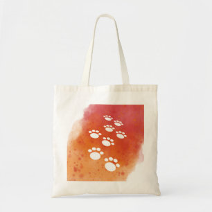 Bolso De Tela Pistas de garras de perro de color acuático