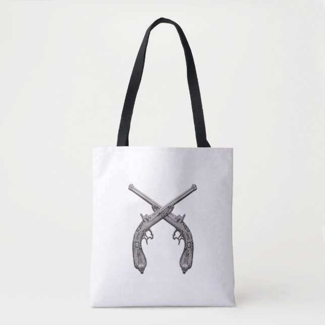 Bolso De Tela Pistolas de duelo de época (Anverso)