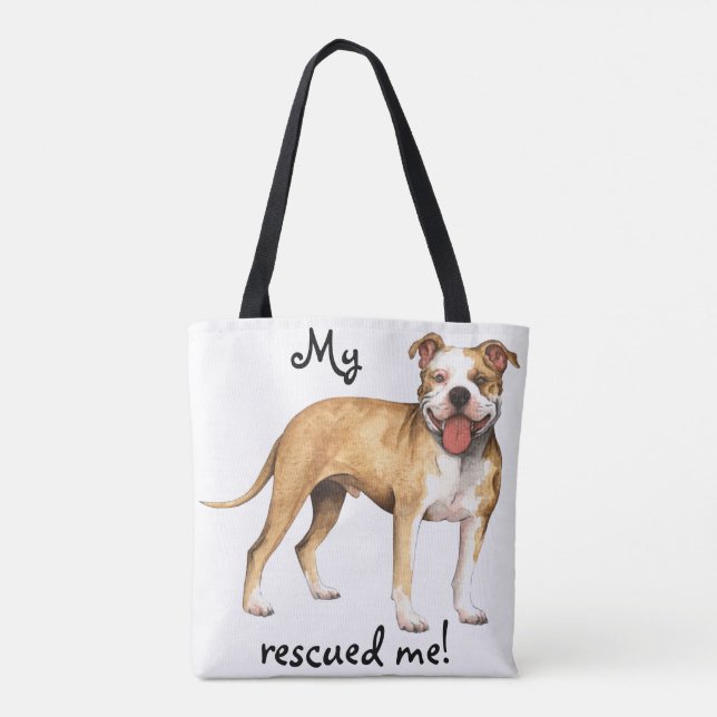 Bolso De Tela Pit Bull Terrier (Reverso)