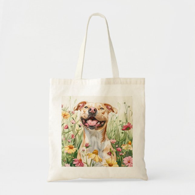 Bolso De Tela Pit Bull Tote Bag – Dog Lover Gift (Frente)