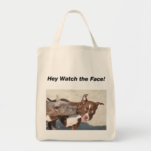 Bolso De Tela Pitbull Puppys en el juego (Frente)