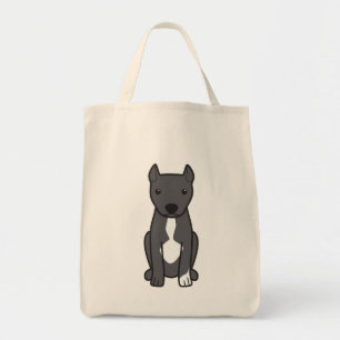 Bolso De Tela Pitbull Terrier americano (oídos cosechados)