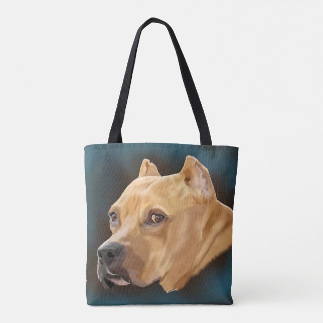 Bolso De Tela Pitbull Terrier Rojo (Reverso)