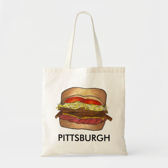 Bolso De Tela Pittsburgh PA PGH Francés Fry Coleslaw Sandwich (Frente)