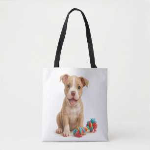 Bolso De Tela Pitty Fiesta - Pitbull Puppy con Juguete de Cuerda