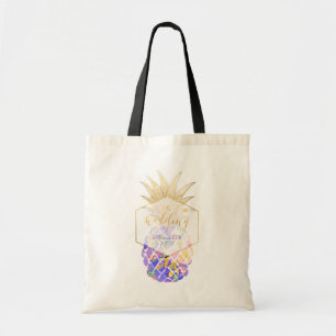 Bolso De Tela PixDezines Aloha, piña hawaiana/púrpura