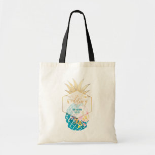 Bolso De Tela PixDezines Aloha Piña Hawaiana/Verde azulada