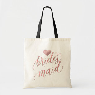 Bolso De Tela PixDezines Bridesmaid/Faux Guión de oro Rosa