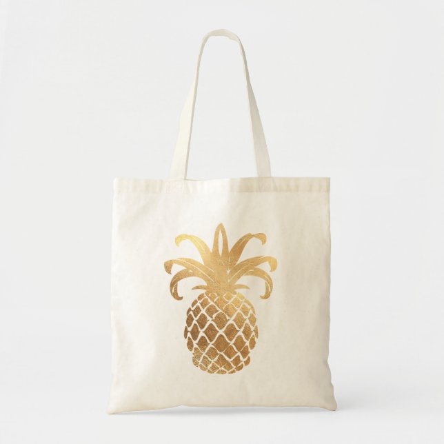 Bolso De Tela PixDezines Faux Gold Pineapple (Frente)