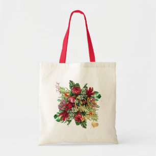 Bolso De Tela PixDezines FLORAL ACUARELA PROTEA ROJA