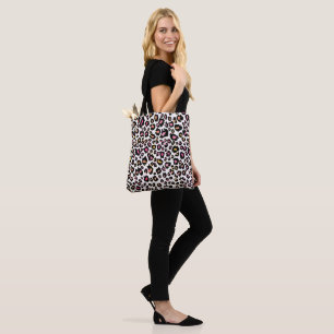 Bolso De Tela PixDezines Leopard Print/Pink+Naranja/DIY back-gro