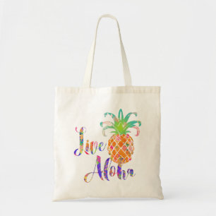 Bolso De Tela PixDezines Live Aloha Pineapple