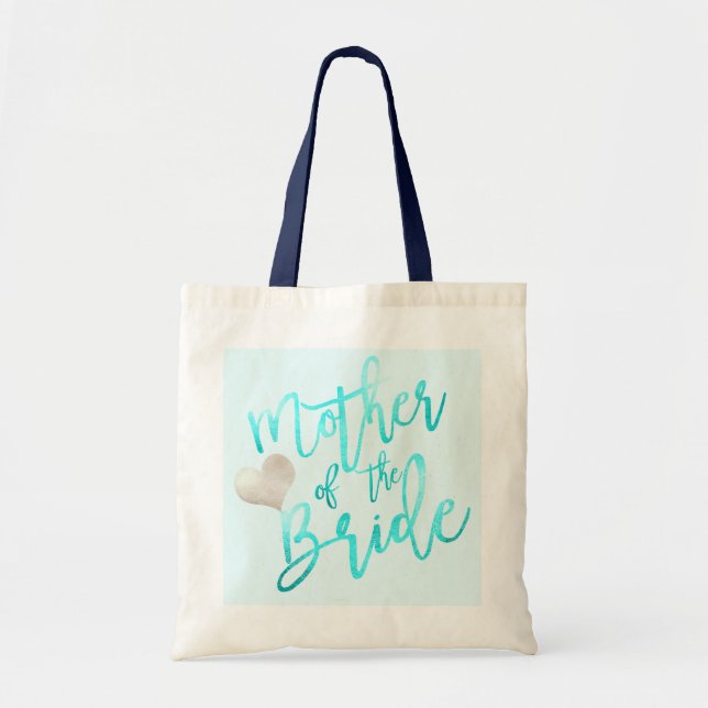 Bolso De Tela PixDezines Madre de la novia/Relieve metalizado fa (Frente)