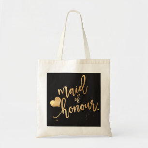 Bolso De Tela PixDezines Maid of../Faux Gold Script