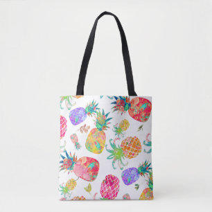 Bolso De Tela PixDezines Piñas Aloha Acuarela
