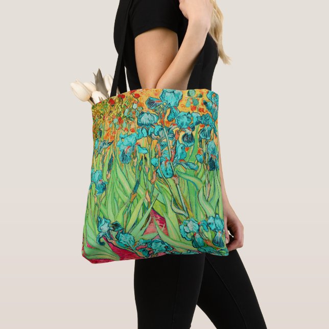 Bolso De Tela PixDezines Van Gogh Iris Teal/St. Remy (Detalle)
