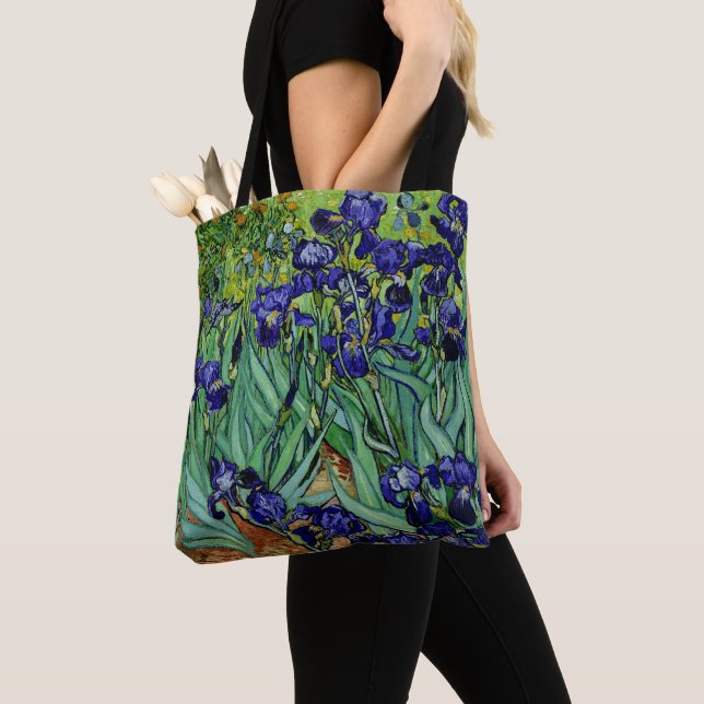 Bolso De Tela PixDezines Van Gogh irises púrpura/St. Remy (Detalle)
