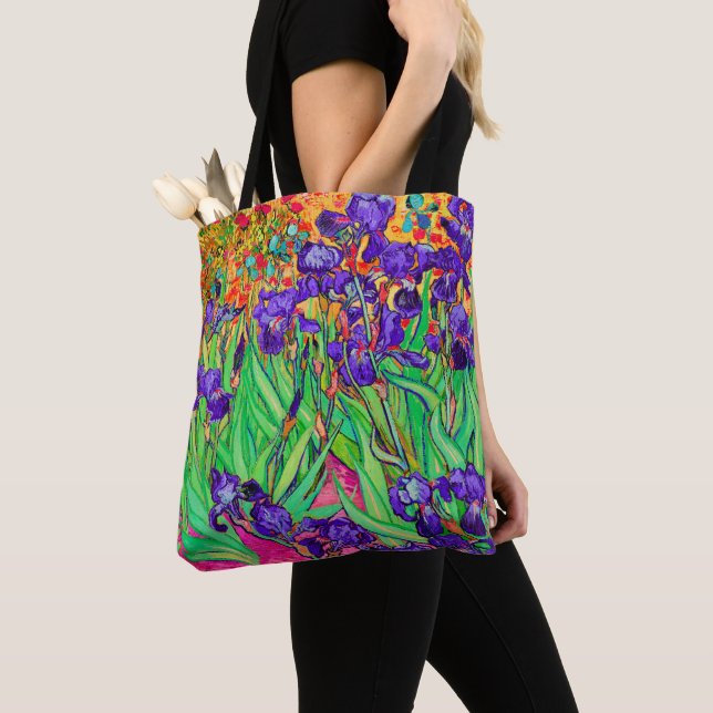 Bolso De Tela PixDezines Van Gogh irises púrpura/St. Remy (Detalle)