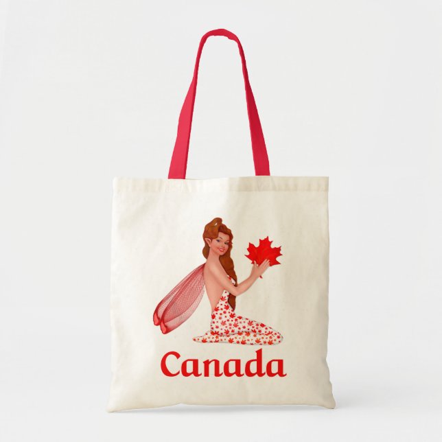 Bolso De Tela Pixe canadiense con hoja de arce (Frente)