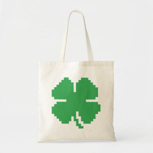 Bolso De Tela Pixel Lucky Four Leaf Clover de 8 bits