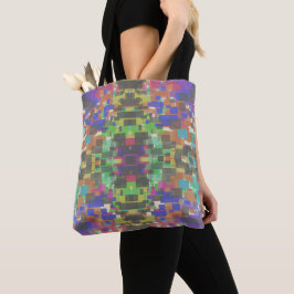Bolso De Tela Pixelated Patterned Beyond Colors Of The Rainbow