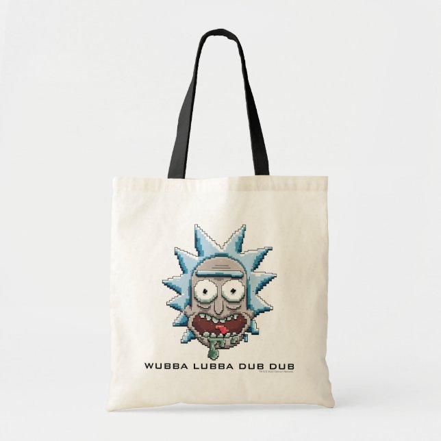 Bolso De Tela Pixelverse Rick Drooling Head (Frente)