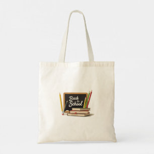 Bolso De Tela Pizarra y Libros Vintage "Vuelta al Cole"