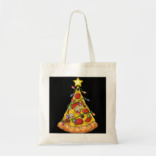 Bolso De Tela Pizza Árbol de Navidad Enciende Navidad Niños Crus