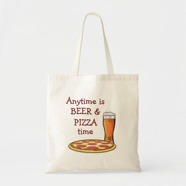 Bolso De Tela PIZZA BEER CUALQUIER Personalizado (Frente)