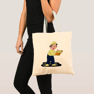 Bolso De Tela Pizza Delivery Boy Food Tote Bag