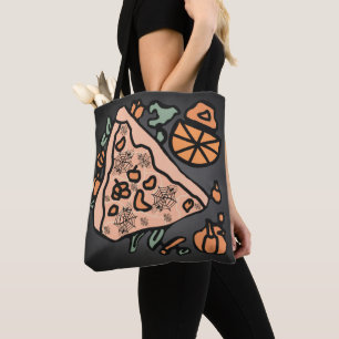 Bolso De Tela Pizza Retro con giro de calabaza